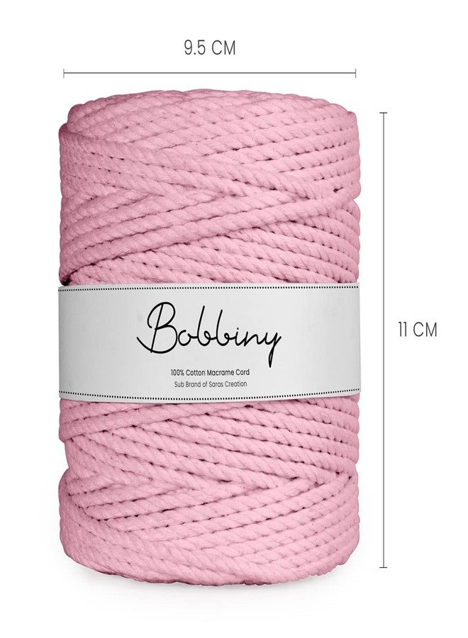 Bobbiny | 3 Ply Twisted Macrame Cotton Cord Dori (Roll Packaging) Thread for Macrame DIY and Other Projects | Baby Pink | 3mm,100 Meter - Image 4